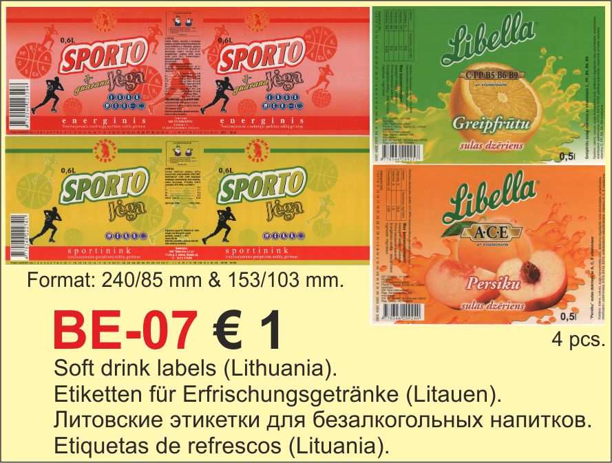 Soft drink labels Lithuania